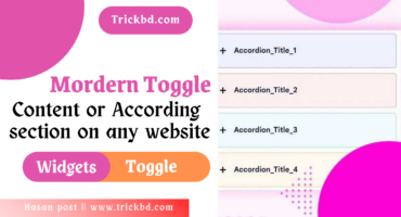 কিভাবে আপনার Bloging ওয়েবসাইটে Morden Toggle Content বা According Toggle Section তৈরি করবেন?