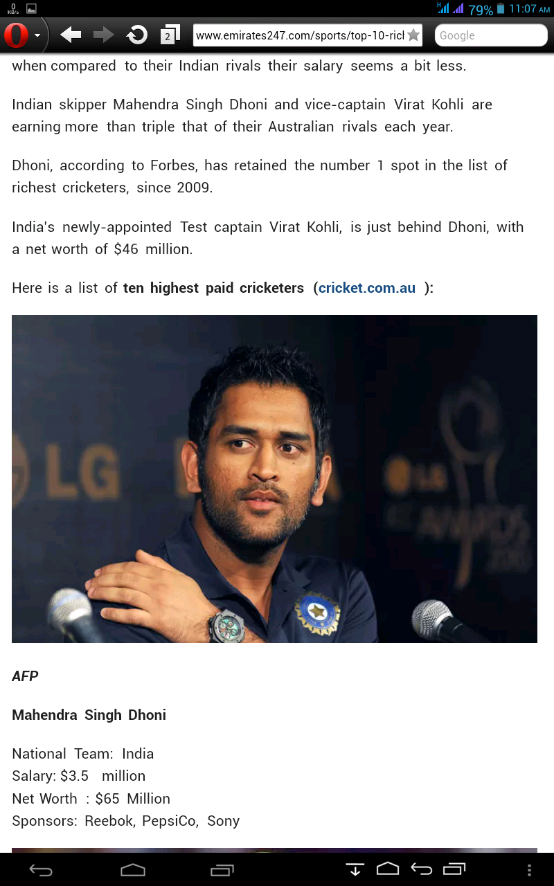 Top 5 Indian SportsPerson [Cricket]