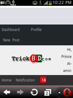 Logged User Header Code Of TrickBD like Dashboard Profile New post