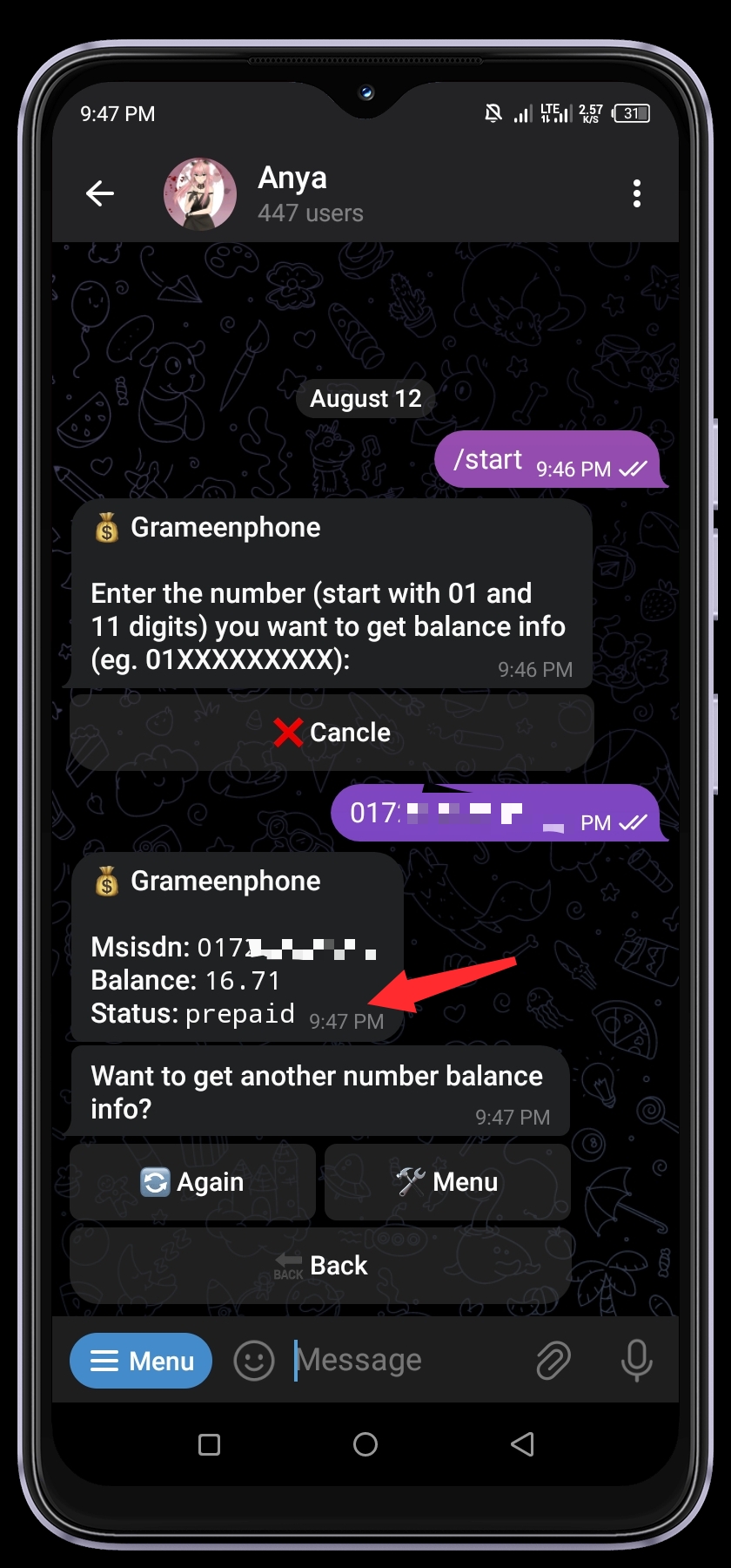 Gp Balance Checker Bot (Send Gp Number)