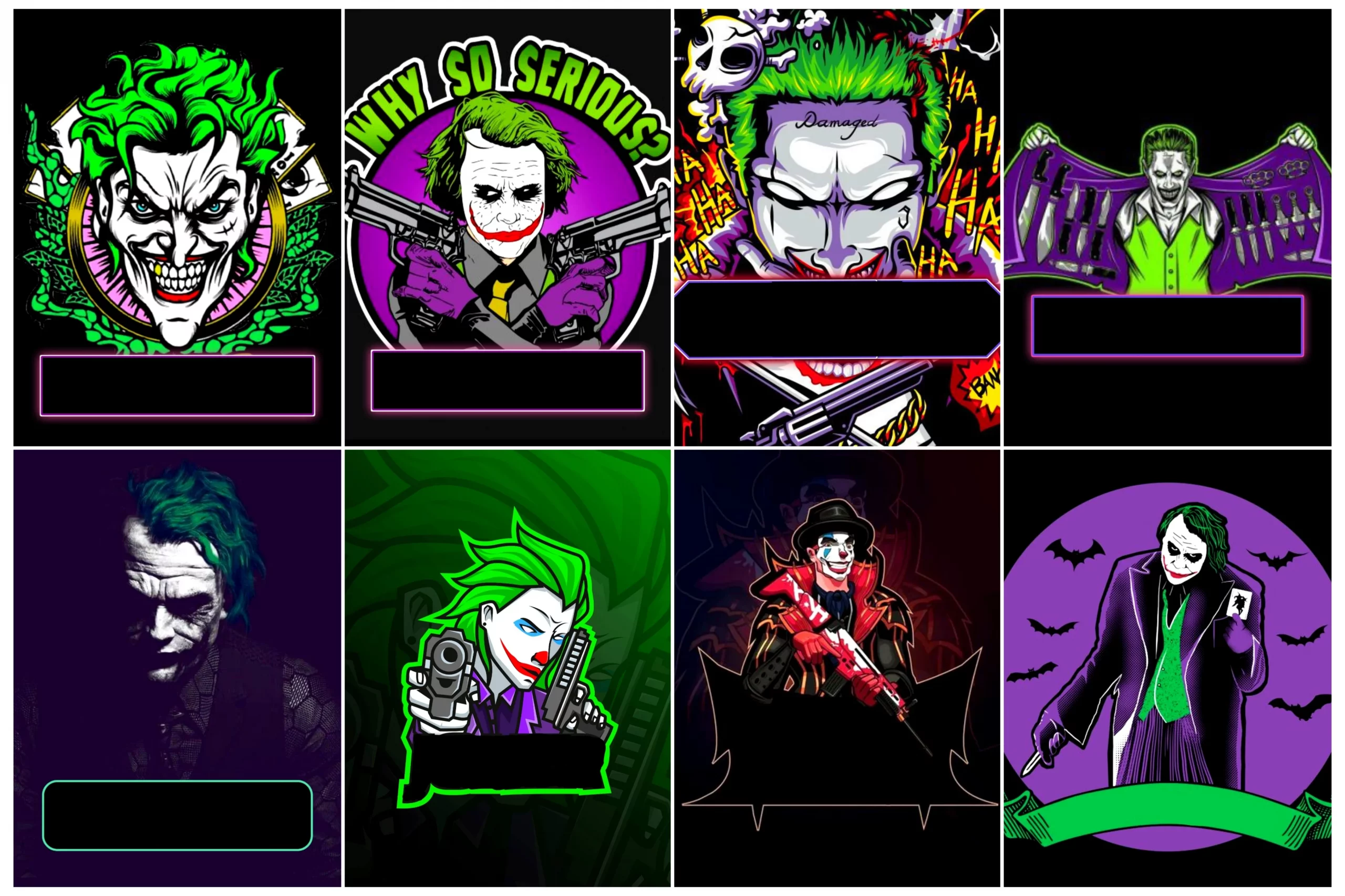 ডাউনলোড করে নিন বেস্ট ১২টি Joker Gaming Mascot Logo No Text