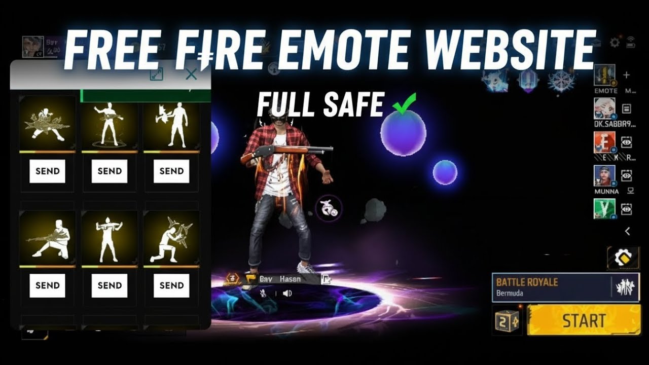 [HOT] Free Fire Emote ওয়েবসাইট! সব ধরনের Emote দিন লবিতে ফ্রী! 🔥🔥