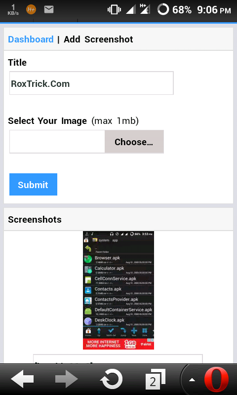 [Tutorial] Wapka User Screenshot Upload Page Code – by Riadrox