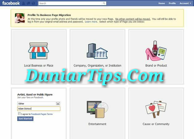 Convert Your personal facebook profile to facebook page