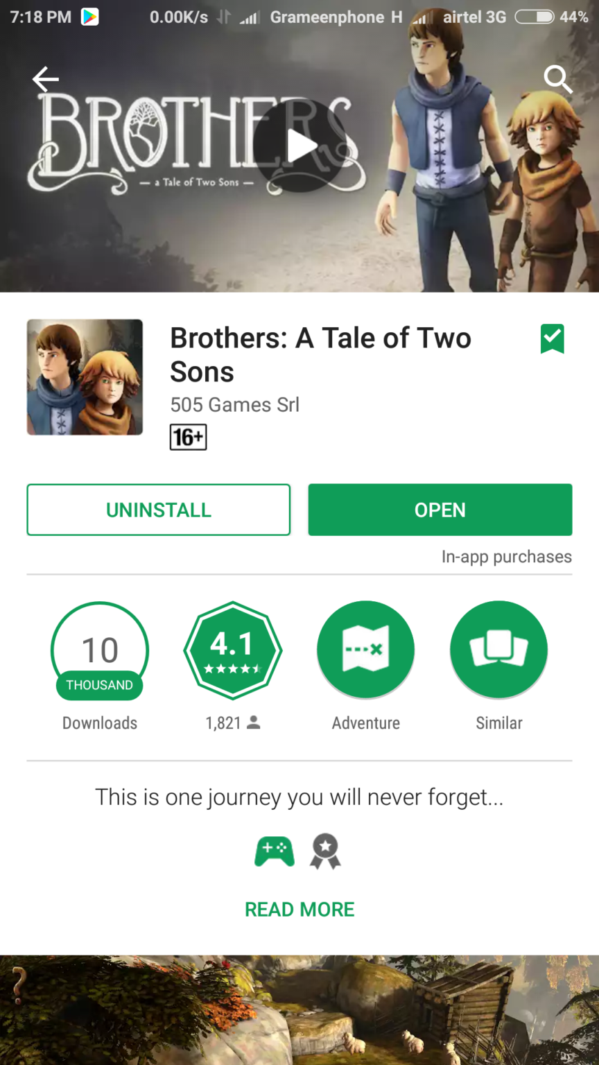 Android এর একটি বেস্ট graphics and fully offline Game [Brothers :A tale of two sons]
