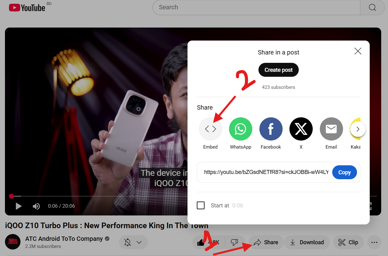 share embed