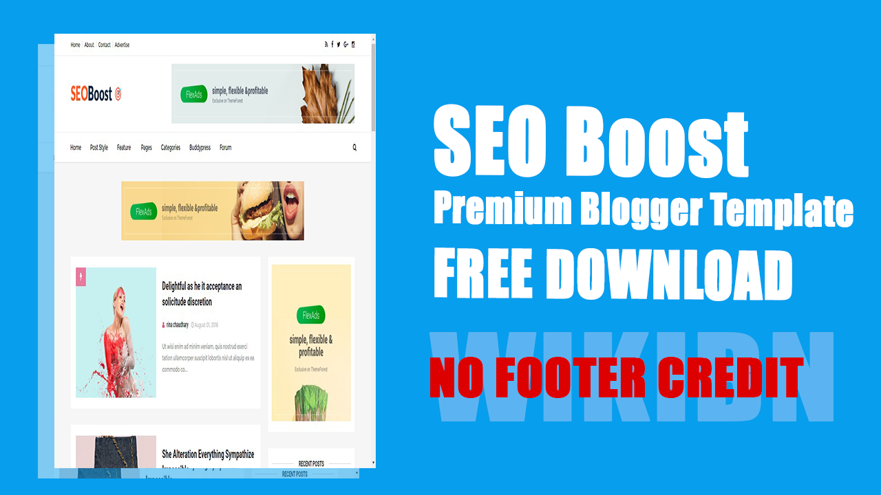 একদম ফ্রীতে ডাউনলোড করে নিন SEO BOOST প্রিমিয়াম ব্লগার টেমপ্লেট | No footer Credit