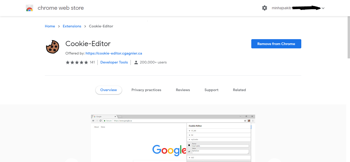 First Download & Install “Cookies Editor” Extension in your PC browser
