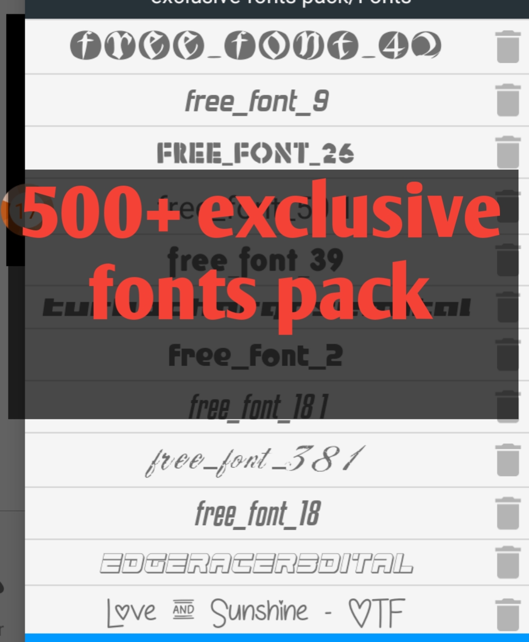 ফ্রিতে নিয়ে নিন 500+ exclusive fonts pack