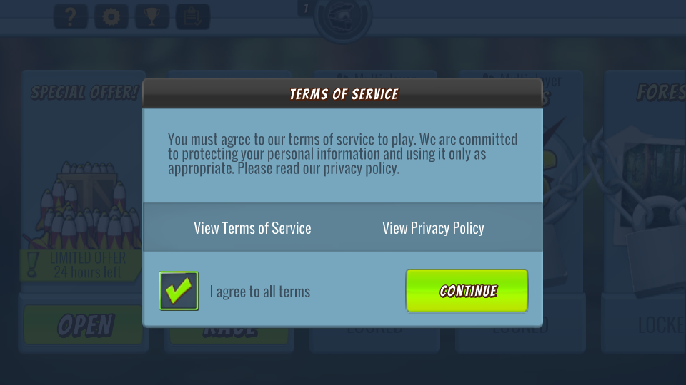 After opening the game, ‘Agree’ all the permissions.