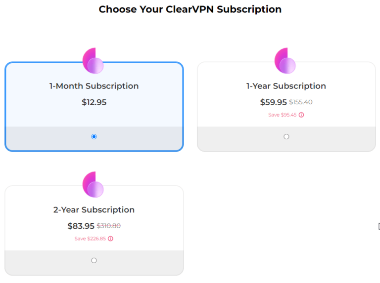 ClearVPN Prices