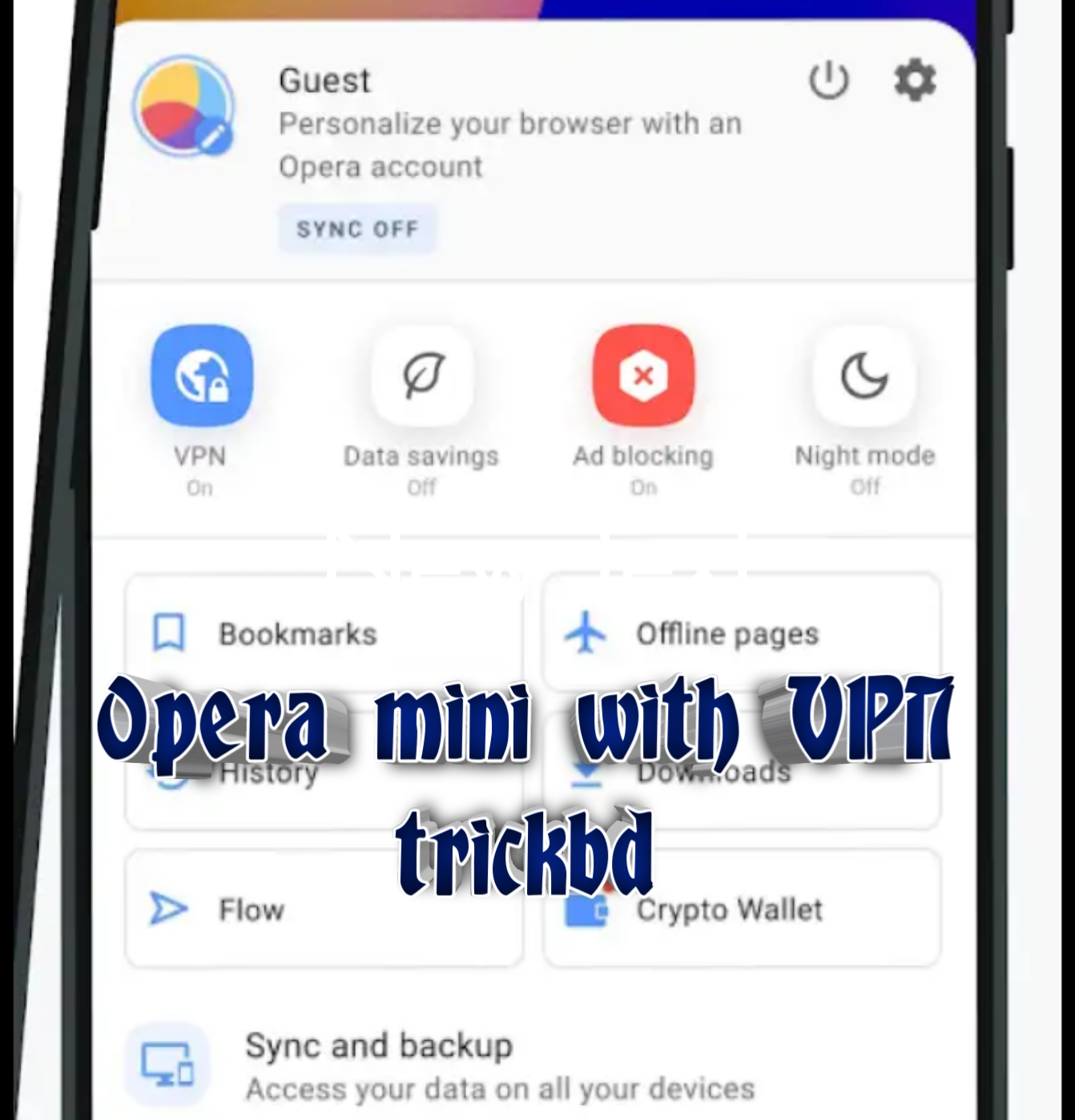 Opera browser with VPN. android