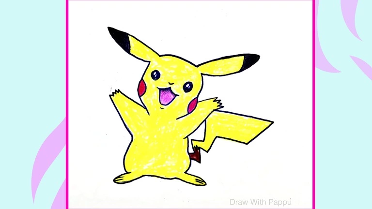 কিভাবে একটি পিকাচুর ছবি আঁকবো – How to draw a Pikachu From Pokemon