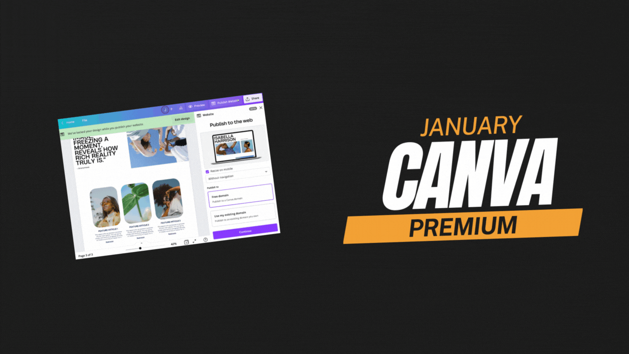 ০১ মাসের জন্য Canva Pro Team Invite 2024 January