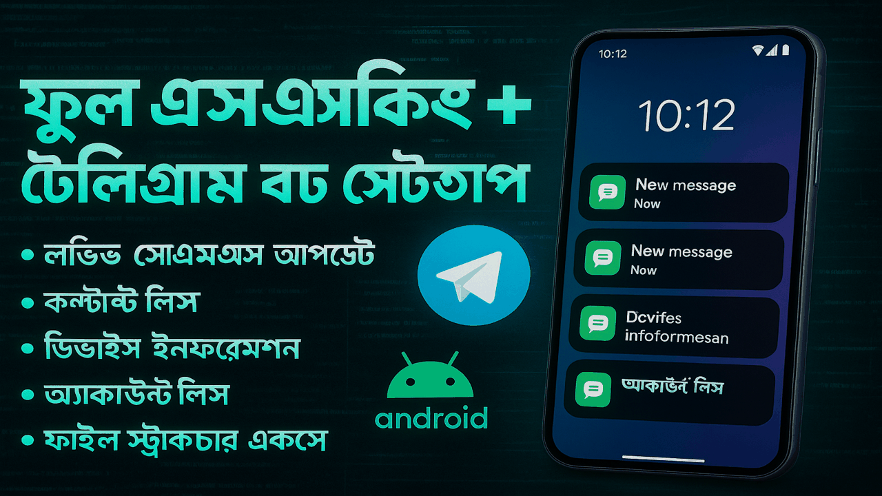 New Tool] লাইভ এসএমএস হ্যাক + কন্টাক্ট লিস্ট + ডিভাইস ইনফো + স্টোরেজ ফোল্ডার লিস্ট হ্যাক – একটি মাত্র টুলে সব হ্যাকিং একসাথে! 💥