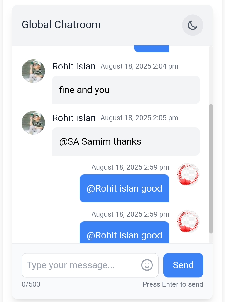 Global chatroom plugin