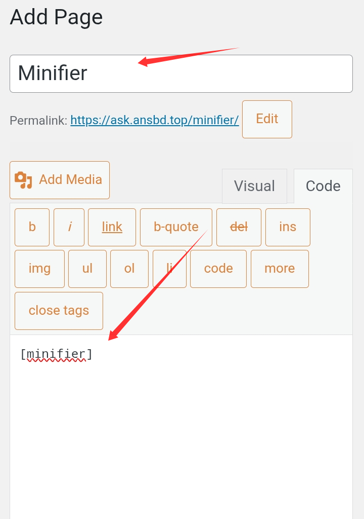 WordPress setup