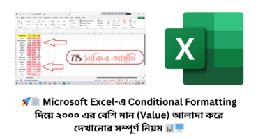 🚀📄 Microsoft Excel-এ Conditional Formatting দিয়ে ২০০০ এর বেশি মান (Value) আলাদা করে দেখানোর সম্পূর্ণ নিয়ম 📊🖥️