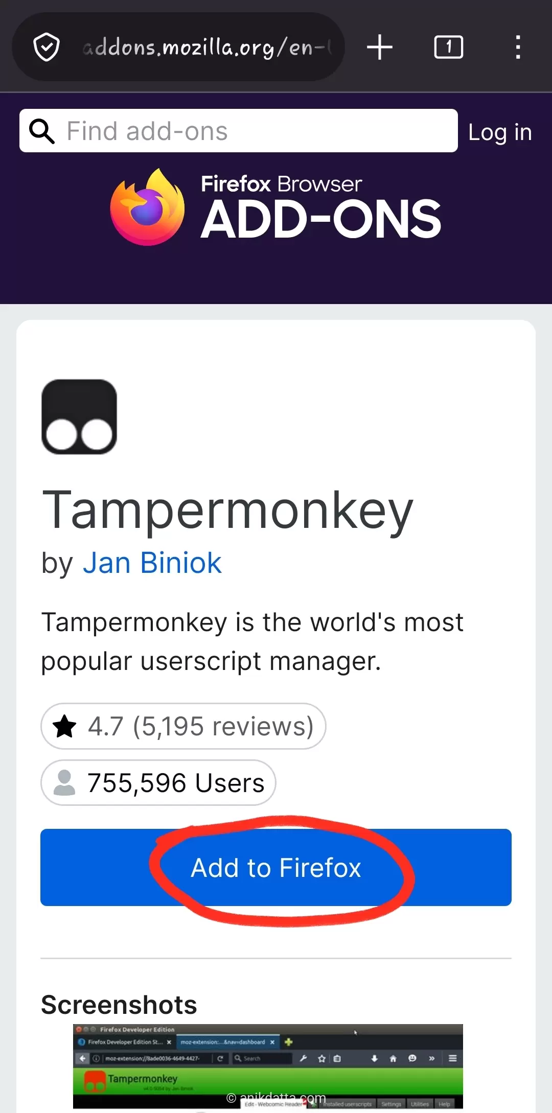 Add Tampermonkey to Firefox