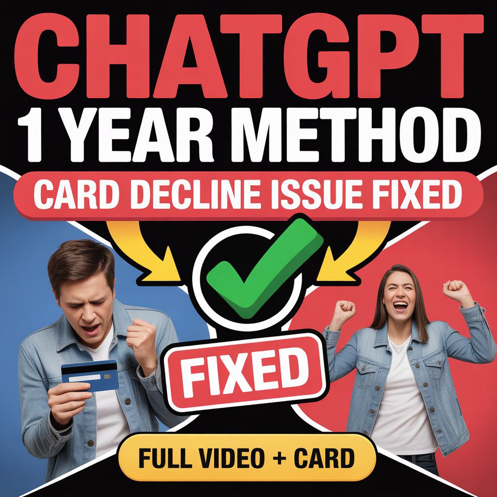 Chatgpt 1 Year Method 🔥 Card declined issu fixed   Bin+ ভিডিও টিউটোরিয়াল 🤘