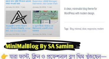 নিয়ে নিন দারুন একটি ওয়ার্ডপ্রেস ব্লগার থিম: MiniMalBlog V1.0.0