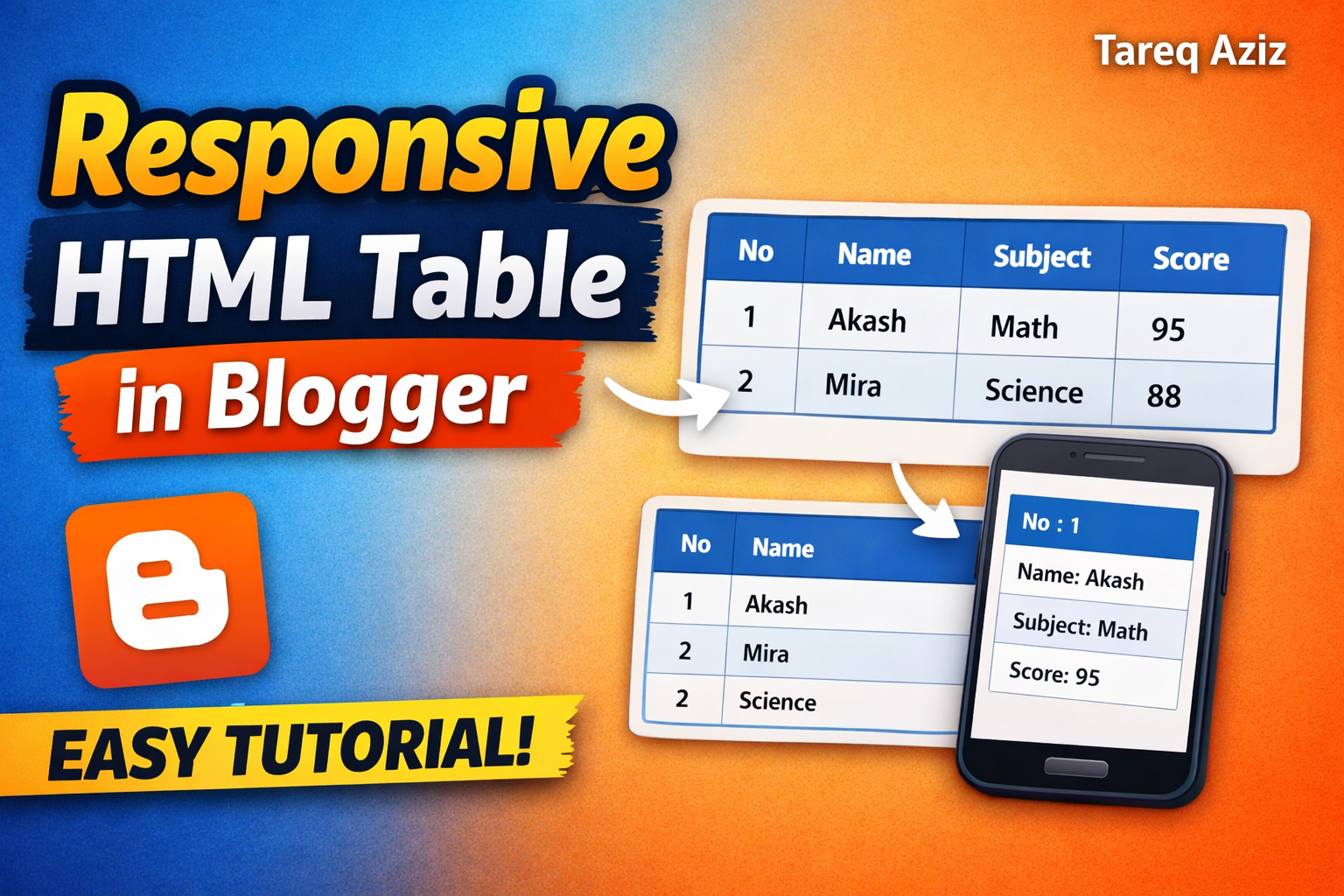 How to Add a Responsive HTML Table in Blogger (Simple Guide)