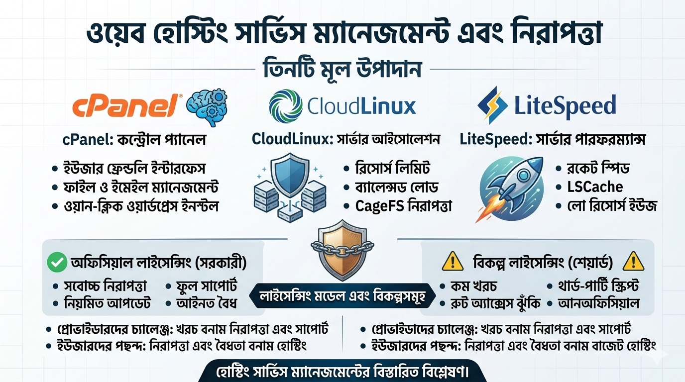 হোস্টিং ইন্ডাস্ট্রির আসল সত্যি: cPanel, CloudLinux, LiteSpeed এবং লাইসেন্সের গোপন দুনিয়া!