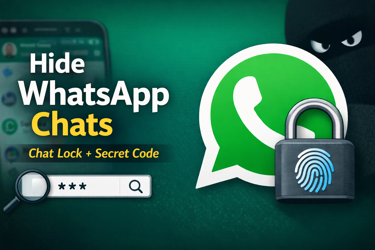 WhatsApp Chat Hide করার সহজ উপায় (Chat Lock + Secret Code)