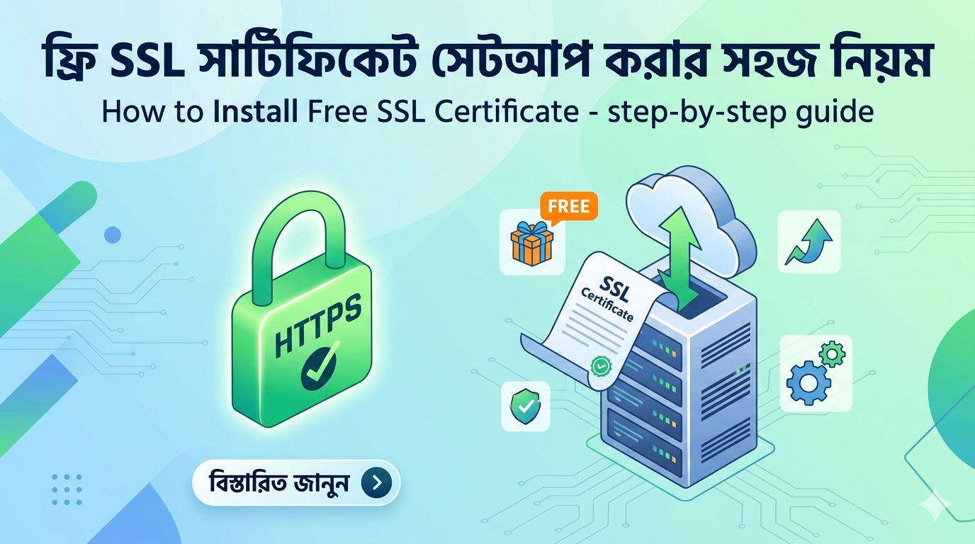 আপনার ওয়েবসাইট এর domain এ ম্যানুয়ালি  ফ্রি তে SSL CERTIFICATE install করবেন যেভাবে