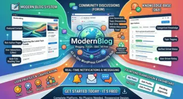 সেরা ফ্রি ওয়ার্ডপ্রেস থিম ModernBlog: ব্লগিং, ফোরাম ও Q&A সিস্টেম রিভিউ [Download]