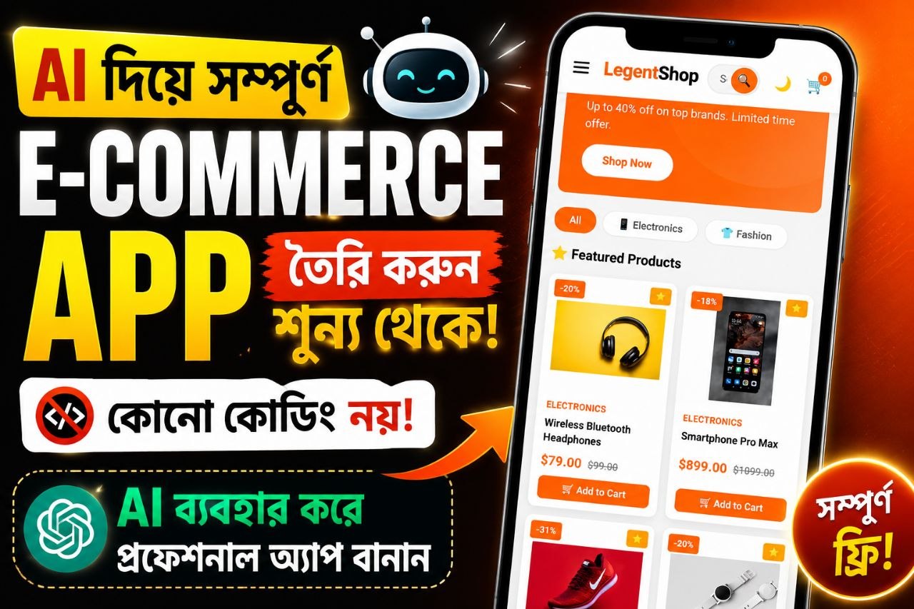 AI দিয়ে বানান Professional E-Commerce Website 😱 | No Coding Full Tutorial