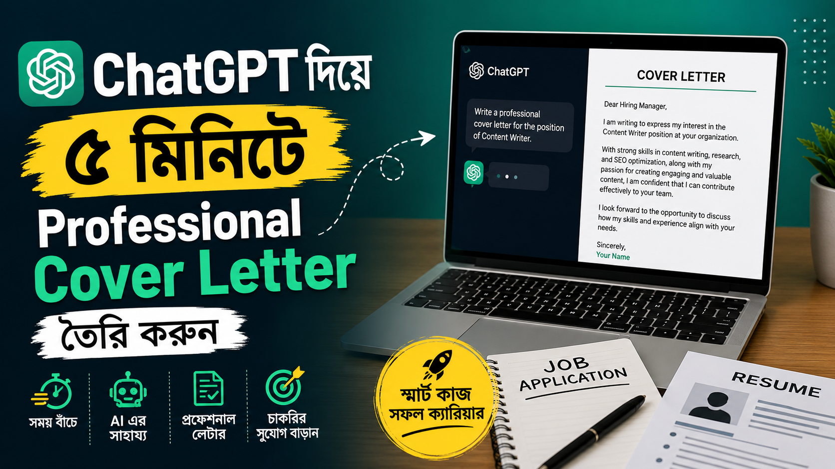 ChatGPT ব্যবহার করে ৫ মিনিটে Professional Cover Letter তৈরি করুন