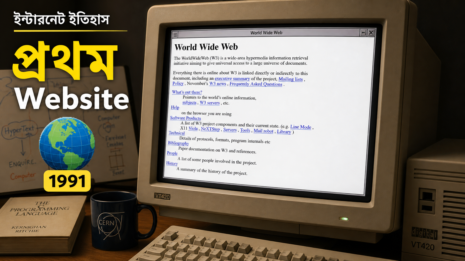 🌐 পৃথিবীর প্রথম Website আজও অনলাইনে আছে! কিন্তু দেখতে কেমন ছিল?