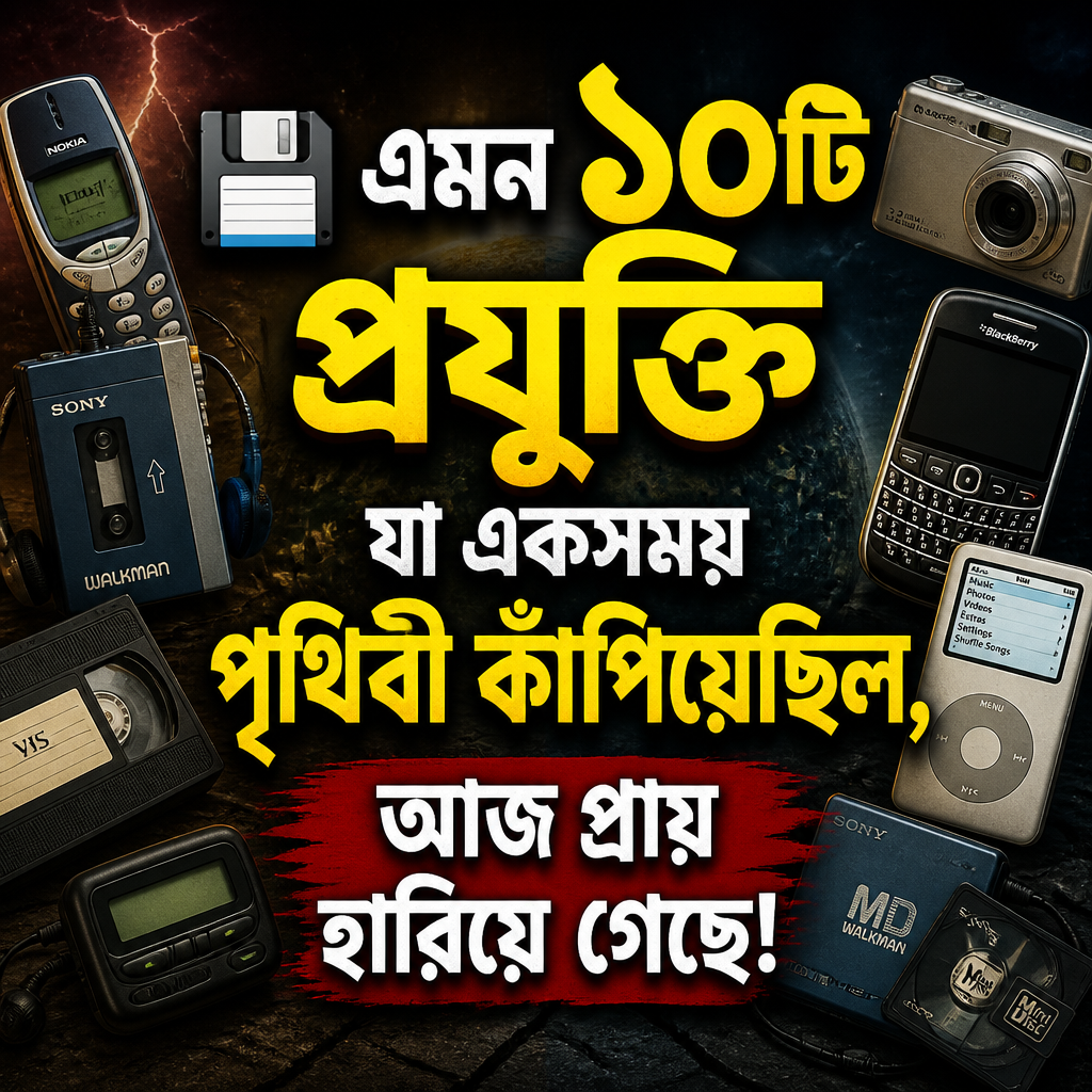 💾 এমন ১০টি প্রযুক্তি যা একসময় পৃথিবী কাঁপিয়েছিল, আজ প্রায় হারিয়ে গেছে!