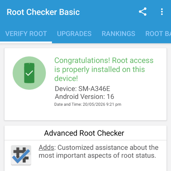 galaxy a34 root in root checker basic