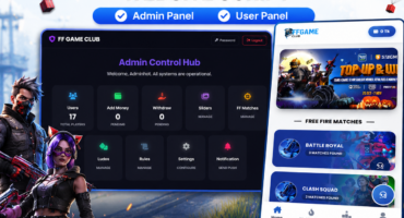 ফ্রিতে তৈরি করুন Professional Tournament Website – Admin Panel, User Panel, Add Money, Withdraw সহ সম্পূর্ণ PHP Script
