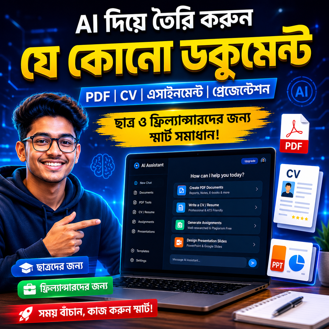 ChatGPT দিয়ে PDF, CV, Assignment ও Presentation বানানোর ১০টি দারুণ ব্যবহার