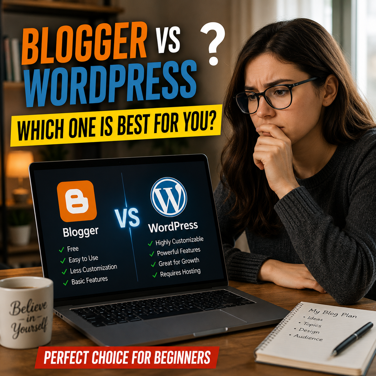 Blogger নাকি WordPress – নতুনদের জন্য কোনটা ভালো? আমি শুরু করলে কোনটা বেছে নিতাম