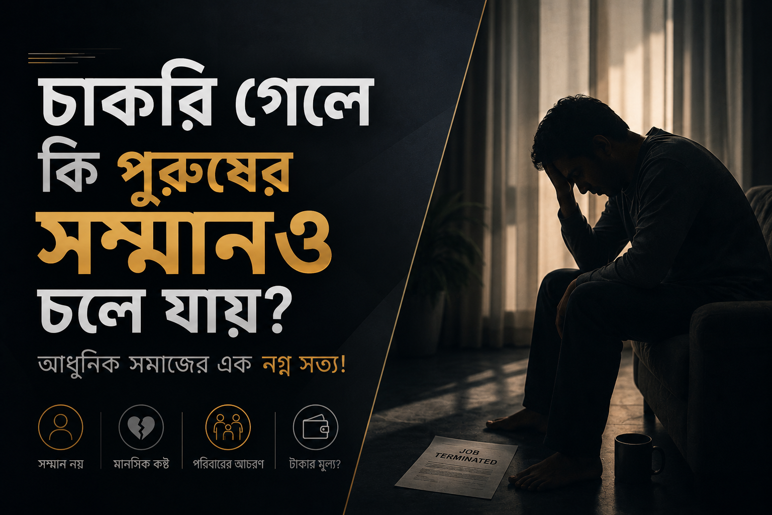 চাকরি গেলে কি পুরুষের সম্মানও চলে যায়? আধুনিক সমাজের এক নগ্ন সত্য!