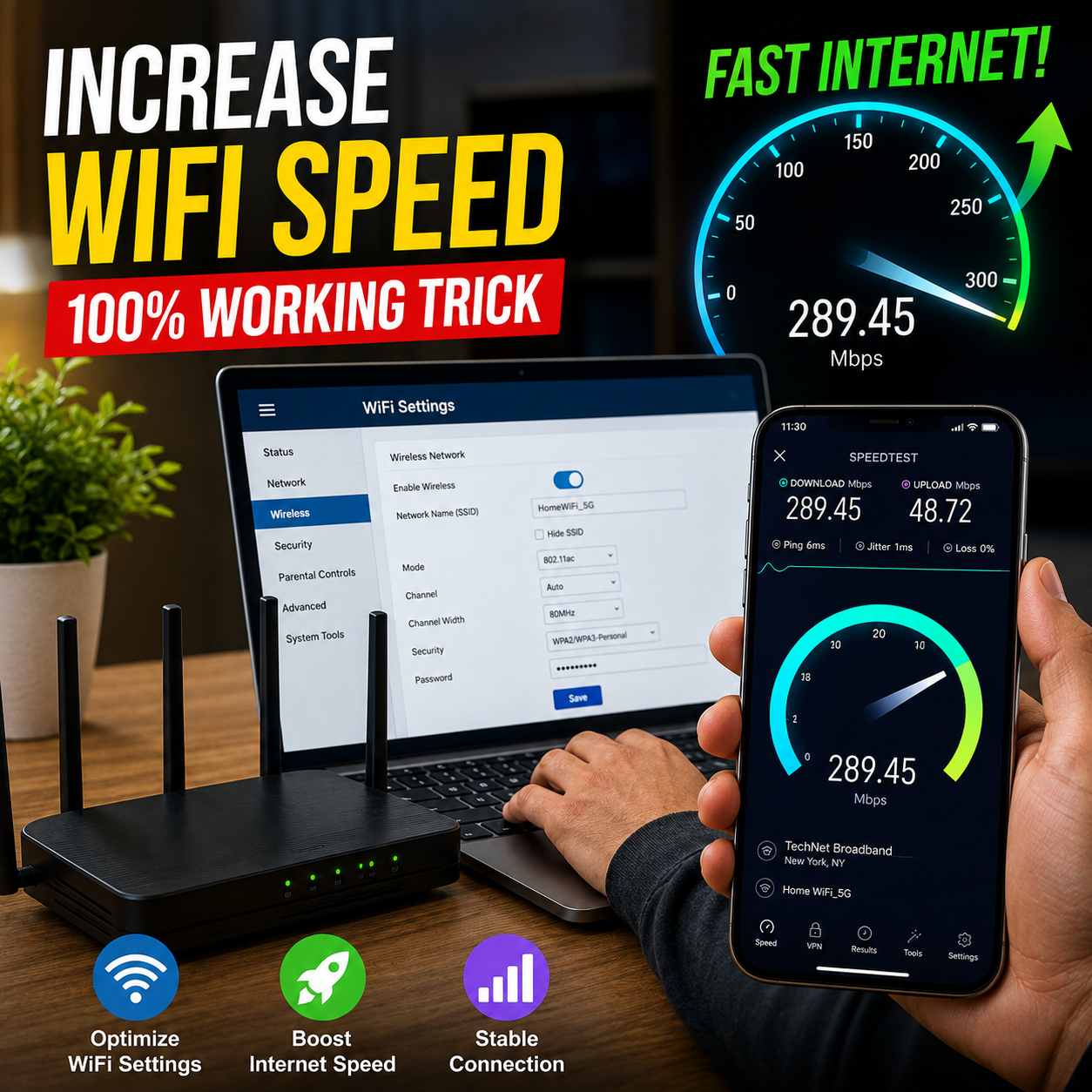 Internet Speed বাড়ানোর ১০টি কার্যকর উপায় | নতুন Router ছাড়াই Internet Fast করুন
