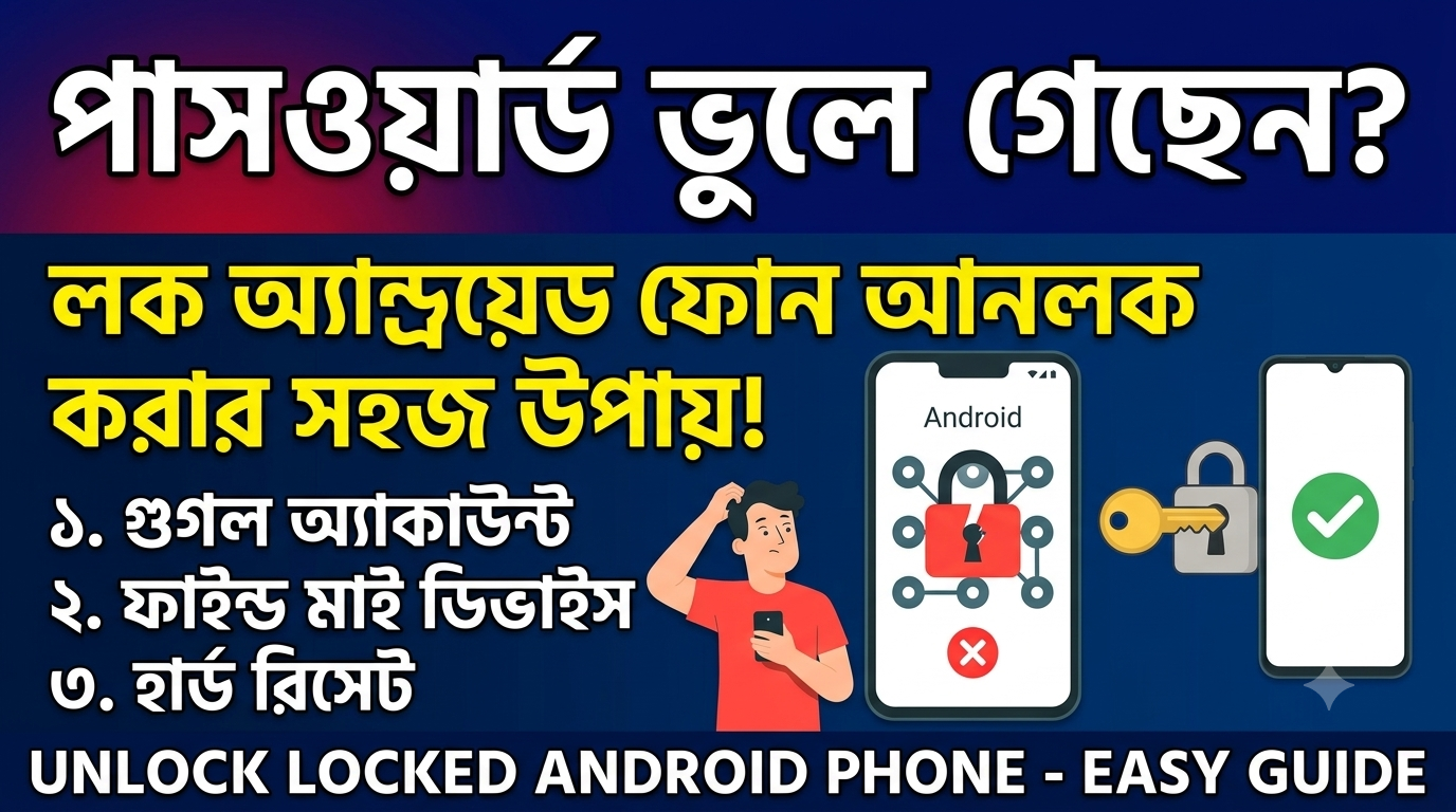 পাসওয়ার্ড ভুলে গেলে লক করা অ্যান্ড্রয়েড ফোন আনলক করার উপায়