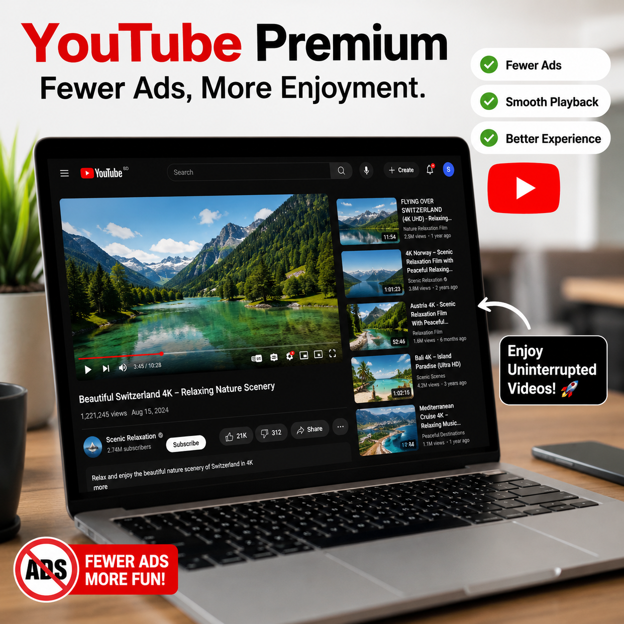 YouTube Premium ছাড়া Ads কম দেখার বৈধ উপায়গুলো | ভালো Viewing Experience পাওয়ার কিছু কার্যকর Tips