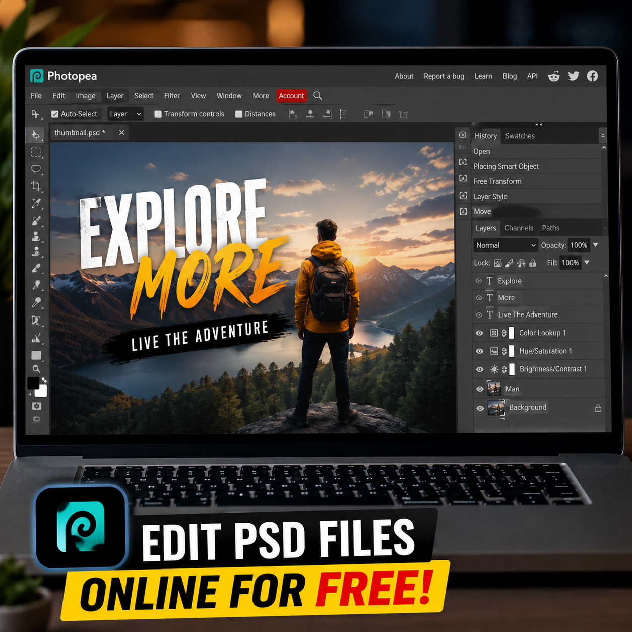 Photopea – Photoshop ছাড়াই Professional Photo Editing করুন | Browser থেকেই ফ্রি Photo Edit