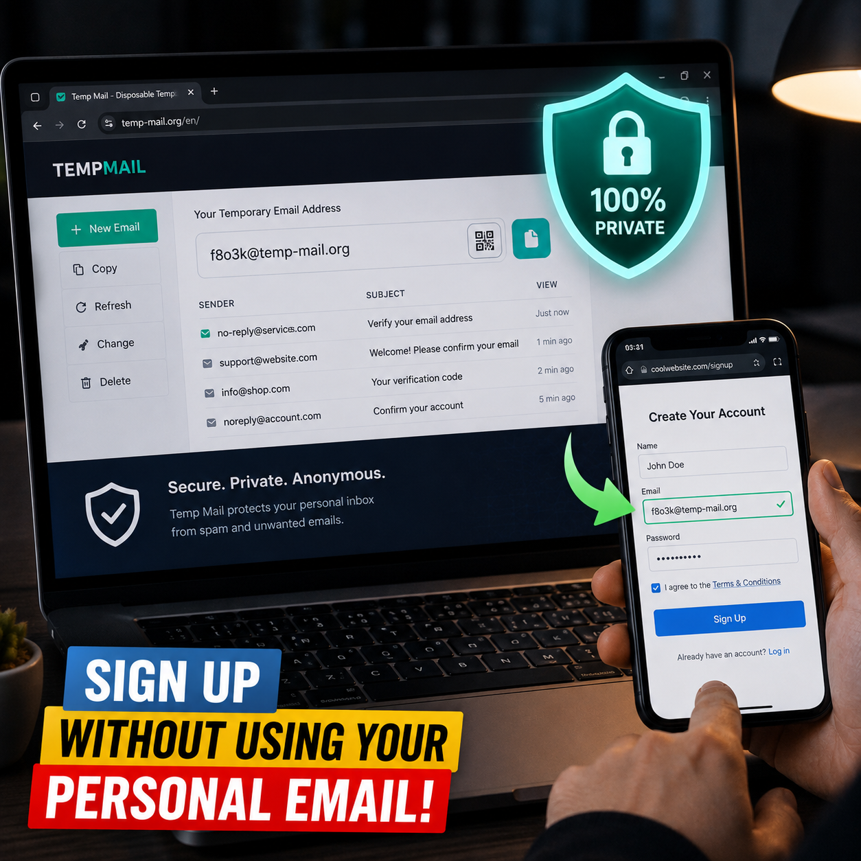 Temp Mail – নিজের আসল Email ব্যবহার না করেই Sign Up করুন | Spam Email থেকে বাঁচার সহজ উপায়