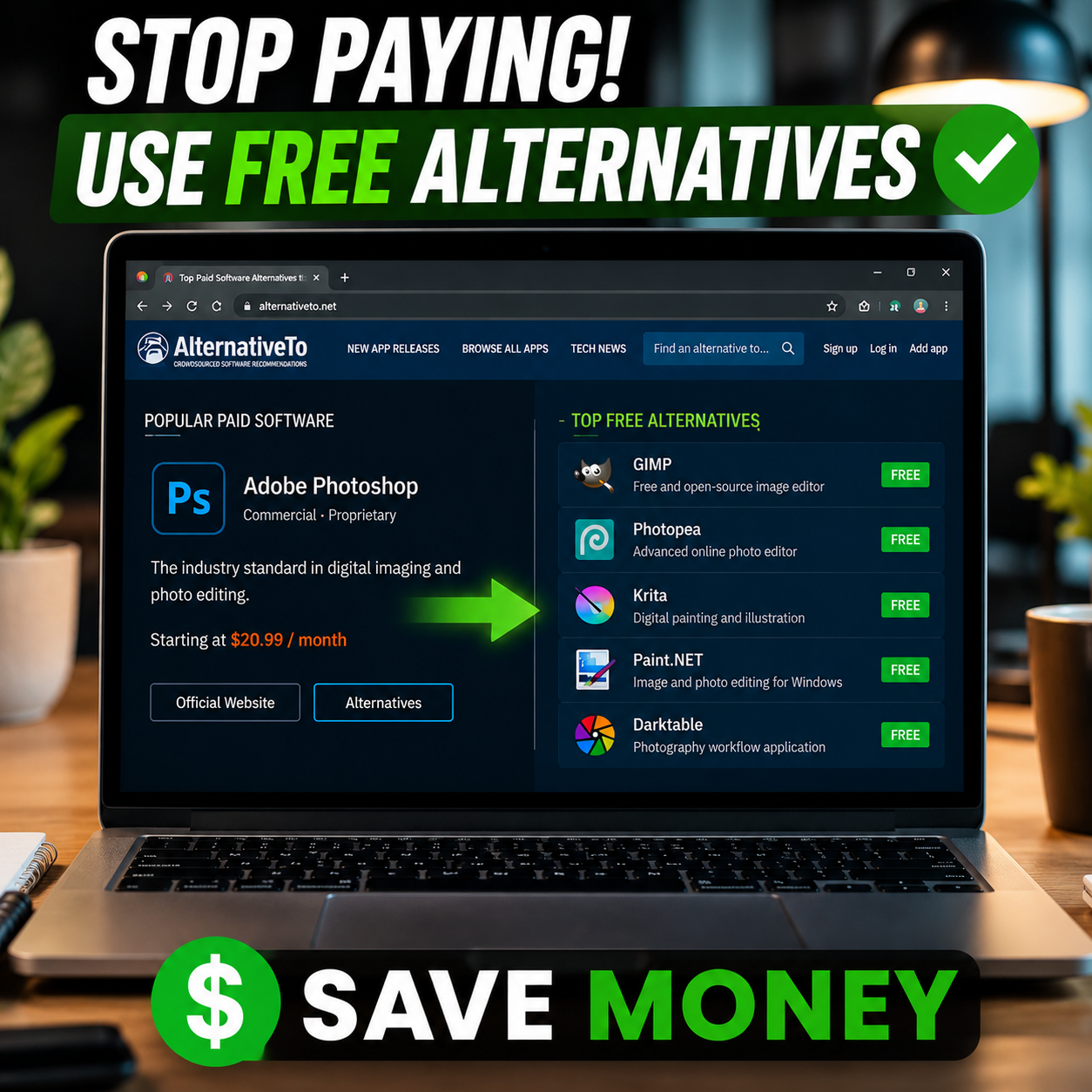 AlternativeTo – যেকোনো Paid Software-এর Free Alternative খুঁজে বের করুন