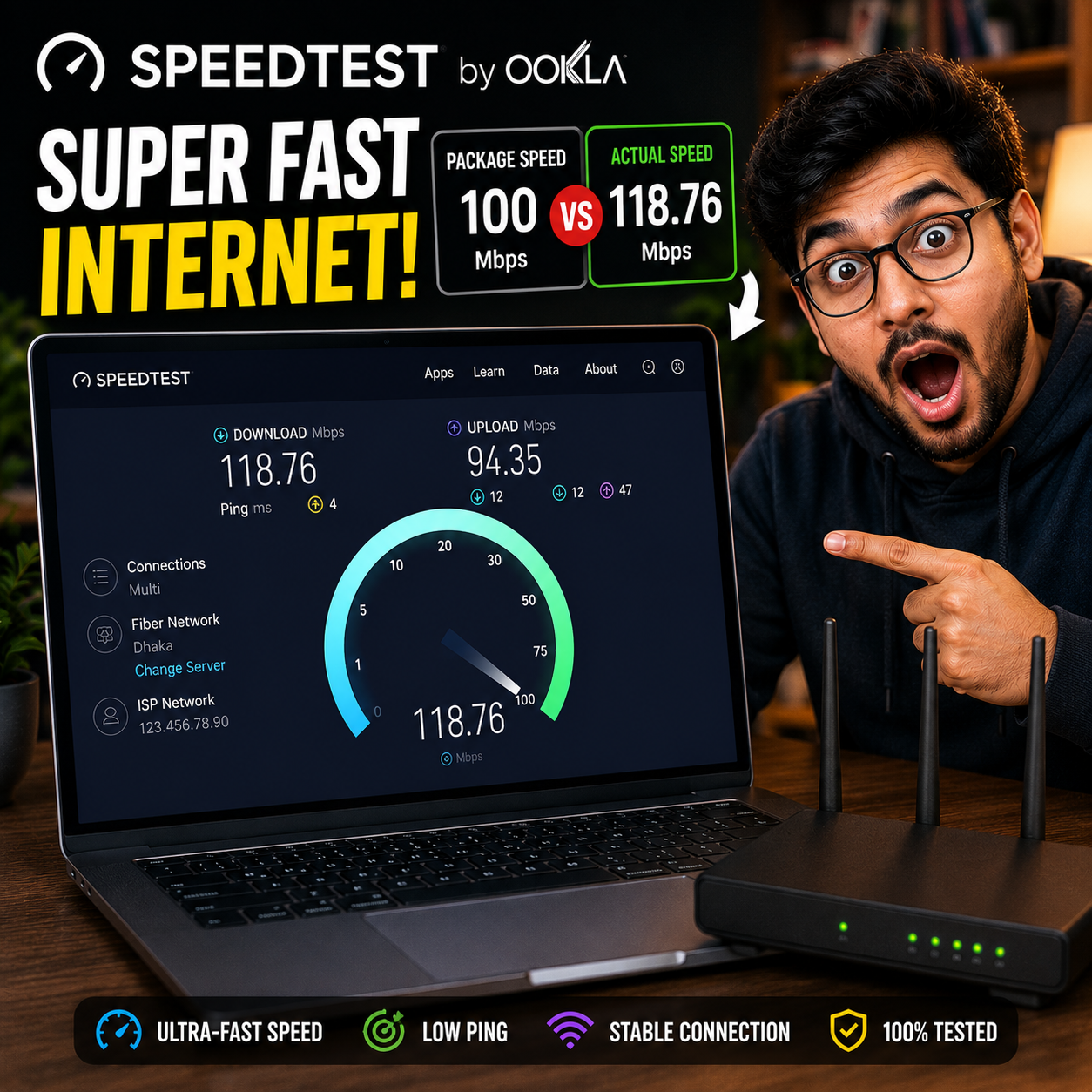 Speedtest – আপনার Internet Provider সত্যিই যত Speed দিচ্ছে তা Check করুন