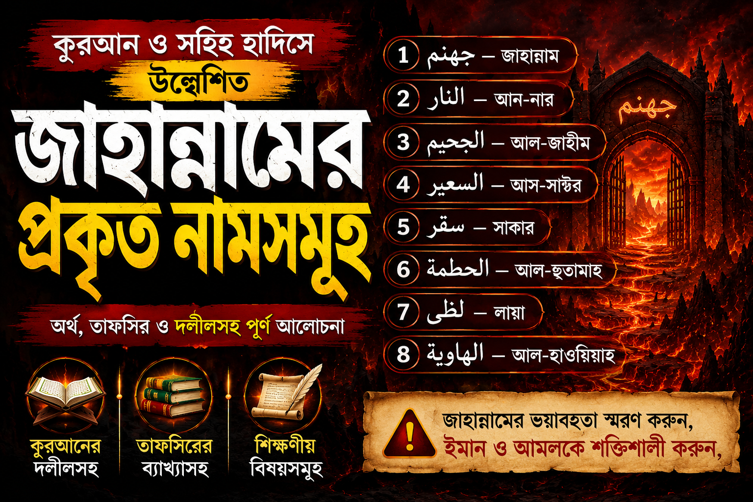 [সিরিজ পোস্ট-03] জাহান্নামের নামগুলো – অর্থ- শিক্ষা