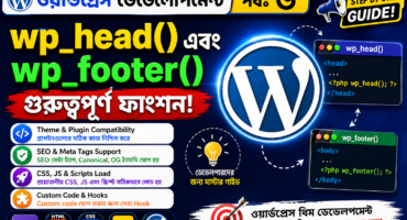 ওয়ার্ডপ্রেস ডেভেলোপমেন্ট | পর্বঃ ৬ | wp_head এবং wp_footer গূরুত্বপুর্ন ফাংশ্নের ব্যাবহার!