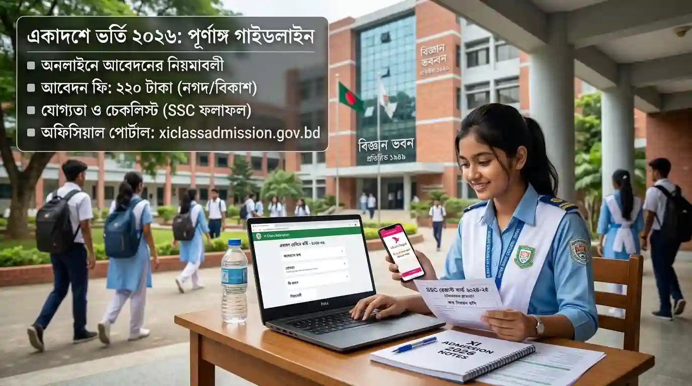 একাদশে ভর্তি 2026: অনলাইনে আবেদনের নিয়ম, ফি ও যোগ্যতা