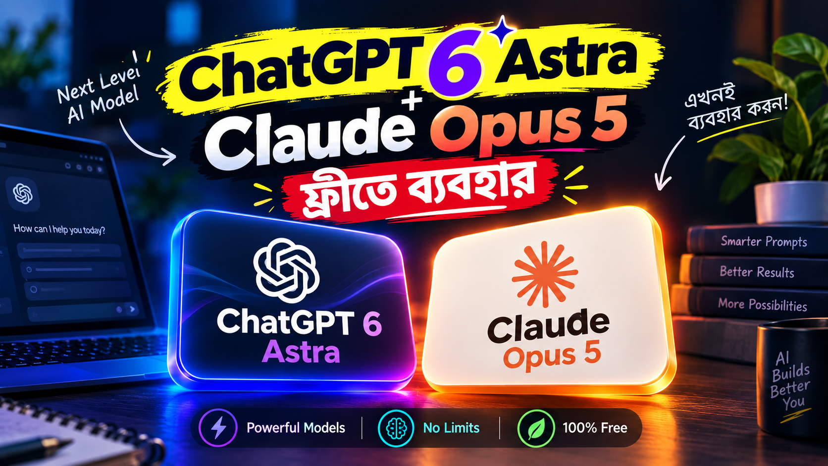 ফ্রী💥ফ্রী💥 Chatgpt Astra 6,  Chatgpt 5.6 sol,  Claude Opus 5 , Claude Opus 4.8, Kim K3 এবং Glm 5.3 মডেল
